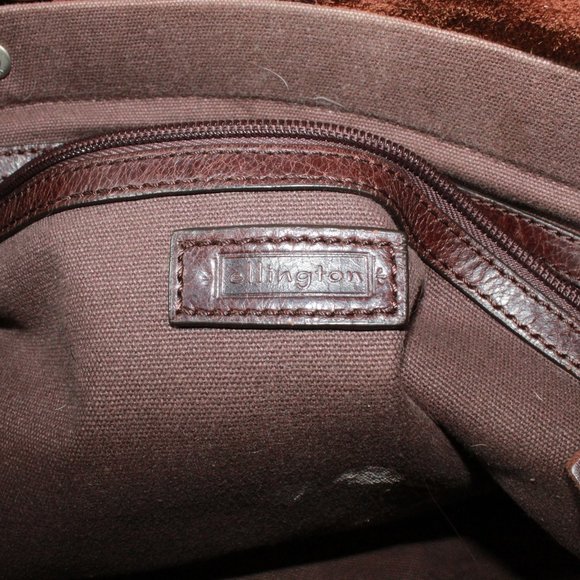 Ellington Brown Leather Double Handle Shoulder Tote Handbag Purse - Picture 8 of 12